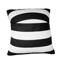 Pamučni pruga ukrasni bacanje jastuk sham jastuk crno-bijeli