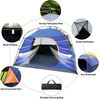 Osoba Kampiranje šatori Vodootporno Jednostavno postavljeno Veliki obiteljski kućni šator s uklonjivim