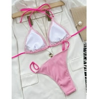 FESFESFES Womeny Sixy Solid Bange Bikini set Push-up Pad kupaći kostimi Kupaći kostim u obliku struka