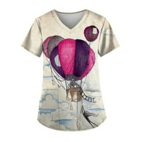 Bazyrey ženski ljetni vrhovi gradijentni ispisani bluza ženski okrugli vrat Trendi majice kratkih rukava