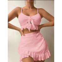FOPP prodavač Split Split Solid Color Paket Hip suknje kupaći kostim ružičaste s