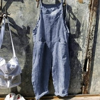 Huachen Ljetna rasprodaja Ležerne tipke za žene Ženski povremeni modni džep kravate bez rukava s prugama