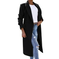 Ženska bluza od vunene kapute tanki kaput dugačka jakna tanka dugačka pojasa elegantna odjeća za prekomjernu