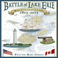 Put-in-bay, Ohio, bitka za jezero Erie nautička karta