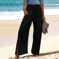 Teretne hlače Žene Visoko struk Solid Boja Široke hlače sa visokim strukom labave pantalone