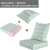 HONTOP 24 × Vanjske jastuke dubokog sjedala sa dijelom namještaja sa nameštajem jastuci sa zasjedanjem za sjedalo za pletene stolice, oceanska ripple