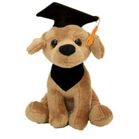 Plushland Cuddly Dog igračka, prilagodite svakog psa sa svojim školskim logotipom na svojoj crnoj bandina