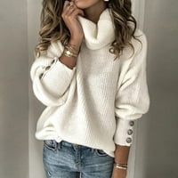 Jiyugala pulover džemperi za žene zimski pad plus veličine okrugli vrat dugih rukava slobodno dugme