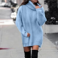 Ženski džemperi Zimske kornjače Pulover Puno boje Srednja duljina pletena džemper Tun