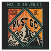 McCloud River California 9x suvenir Drveni znak sa okvirom mora ići dizajn