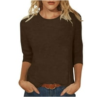 JMntiy ženska modna čvrsto labava majica Srednja rukava Bluza okrugli vrat Ležerne prilike za prodaju