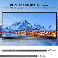 Prijenosni monitor, FHD 1080p vanjski monitor za prijenosna računala, tanki