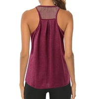 Puawkoer Racerback majice Yoga Ženski vežbanje tenk vrhova vrhova MESH ženska bluza Žene Mons Tops XL
