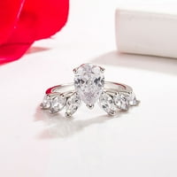 Nakit za ženske prstenove angažovanje okruglo rez Zirkoni Žene vjenčani prstenovi nakit za žene Full Diamond Dame Ring Slatko prsten trendi poklon nakita za nju