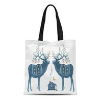 Platno torba Vodenokolor skandinavske jelena Šumska kuća Divlje bobice Podružnice Moss za višekratnu