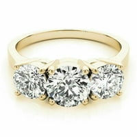 CTS okrugli moissanite pasijans zaručni prsten za žene 18k bijeli pozlaćeni pozlaćeni modernim vjenčanim