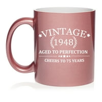 Živjeli do godina Vintage 75. rođendan keramički šalica kafe poklon čaj za nju, on, muške, žene, mama, tata, bako, djed, zabava, prijatelj, suprug, supruga, supruga, supruga, supruga, supruga, supruga