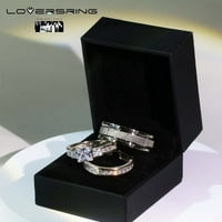 Par prstenovi za vjenčani prsten ženski kvadratni rez moissitni zaručnički prsten u sterlingu srebrnim man trakama od titanijuma