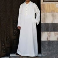 Lilgiuy muslimanski muslimanski ogrtač set arapskog srednjeg ogrtača dugih rukava s dugim rukavima Casual