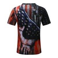 CLlios muške košulje od 4. jula Patriotska američka zastava tiskane majice Ležerne prilike izrez za