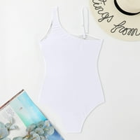 Ženski kupaći kostimi moda nagnuta ramena bikini mrežaste začuvano jedno kupanje za žene bijeli XL