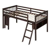 Potkrov kreveta s uklonjivim stolom i ormarićem, policama za zaštitu zdravlja i udobnosti, drveni stol,