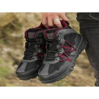 Pješačke cipele za muškarce Muške prozračne visokog vrha Sport Neklizajući okrugli nožni gležnjače Crne 9
