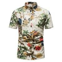 Penskaiy muške proljeće ljetne casual Slim tiskane majice kratkih rukava vrhunske plažne bluze majice