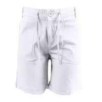 Chueow ljeto muške kratke hlače za plažu pamučne posteljine pantalone gumbi trake pojačanih džepova