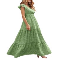 Abtel Dame Ljeto Plaže Sunderss V izrez Maxi haljine Havajska duga haljina žene seksi zabava zelena