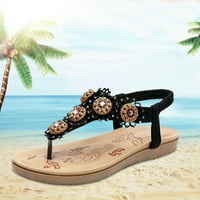 Ženske dame modne ležerne prilike čvrste otvorene platforme sa sandale cipele za plažu crna 6.24320
