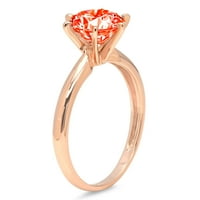 1.0ct okrugli rez crveni simulirani dijamant 14k ružičasta ruža zlato graviranje izveštaja godišnjica Angažovanje venčanja za vjenčanje veličine 8.5
