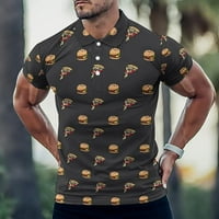 Pizza kriška i hamburger crtani muški majica kratki rukav casual polo majica tine majice vrh