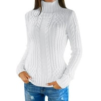 RRHSS ženska turtleneck dugih rukava s dugim rukavima pulover džemper Chunky topli tanak montirani prstena