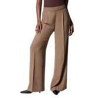 Ženske hlače pune boje casual casual solid color progutajući elastični struk široke noge hlače žene
