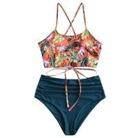 PXIAKGY Tankini kupaći odijela za žene Žene Bikini set Print podstavljeni kupaći kostimi kupaći kupaći