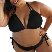 Amlbb Ženski kupaći kostimi Žene čvrsti push up podstavljeni plus veličine Bikini set kupaći kostim