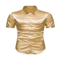 Voguele muškarci vrhovi bluza s kratkim rukavima za bluzu s kratkim rukavima dolje ljetne košulje za