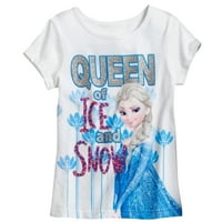 Disney smrznuta Elsa kraljica leda i bijele majice djevojčice snijega -