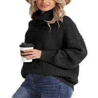 Biekopu Žene Slatki džemper za kornjače Čvrsto boje dugih rukava pulover vrhove pletiva za jesen za