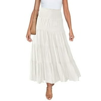 Adviicd suknje za ženska suknja za lavande Ženski ljetni elastični visoki struk Boho Maxi suknja Ležerne