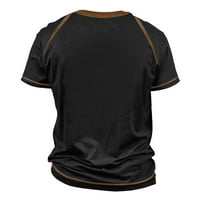 Feterrnal muške majice Raglan retro kratkih rukava s košuljem na okolici tiskanje na vrhu muške haljine majice