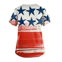 Sksloeg piling vrhovi crvene bijele plave zvijezde Stripe napisane patriotske majice s kratkim rukavima