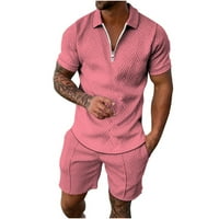 Muška odjeća na četvrt hladnjaka i kratkih hlača Polomi modna casual atletska set trenerke ružičaste