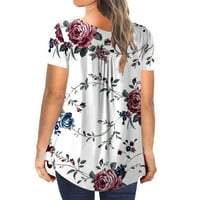 Drindf gumb up bluze za žene Trendy Plus size posada od vratnih košulja na vratu Ljeto slatko ispis