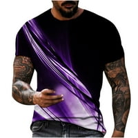 Zkozptok Muške košulje Plus veličina kratkih rukava Tees Crew Crt Ležerne prilike modernog bluza elastičnosti,