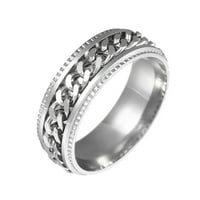 Do 65% popusta na AMLBB modni nehrđajući čelik prsten od prstena od puhala vanjskim vrpcom prsten divan