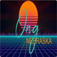 ONG Nebraska vinil decel Stiker Retro Neon Dizajn