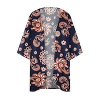 Odeerbi Chiffon Cardigan za žene cvjetna kimono plaža Poklopac na lisnato rukav labav ležerna bluza