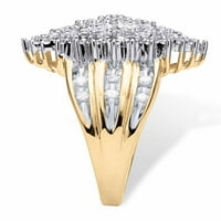 PALMBEACH nakit TCW okrugli bijeli dijamantski blučni prsten u obliku slova u čvrstom 10k žutom zlatu